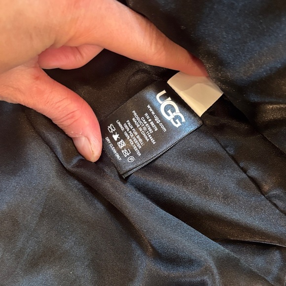 UGG Gertrude Short Teddy Sherpa Oversized Coat Charcoal Ink Women's Large XL - Picture 15 of 16